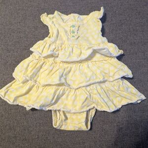 Yellow Polka Dot Ruffled Baby Dress